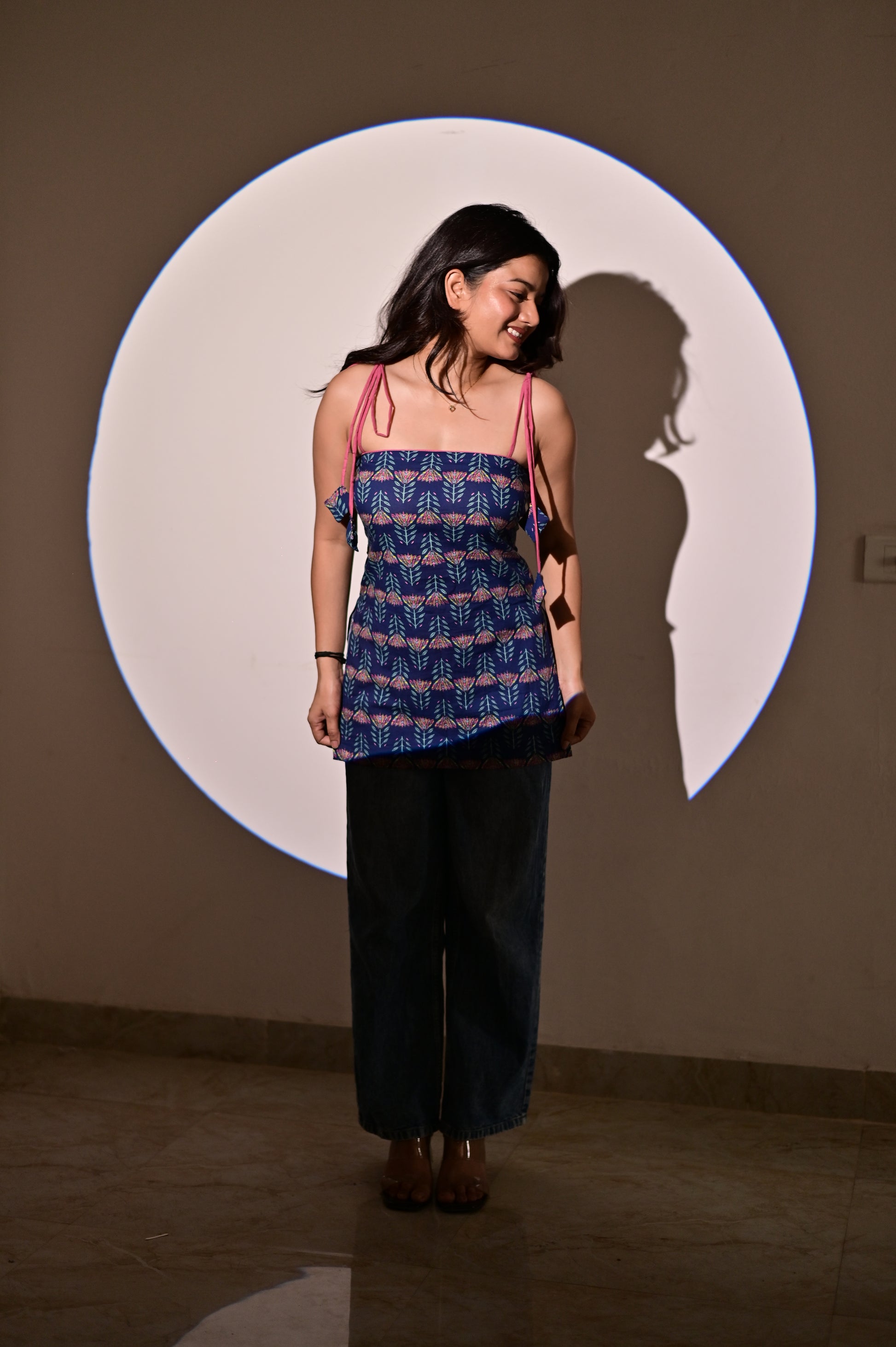 Blue knot short kurti