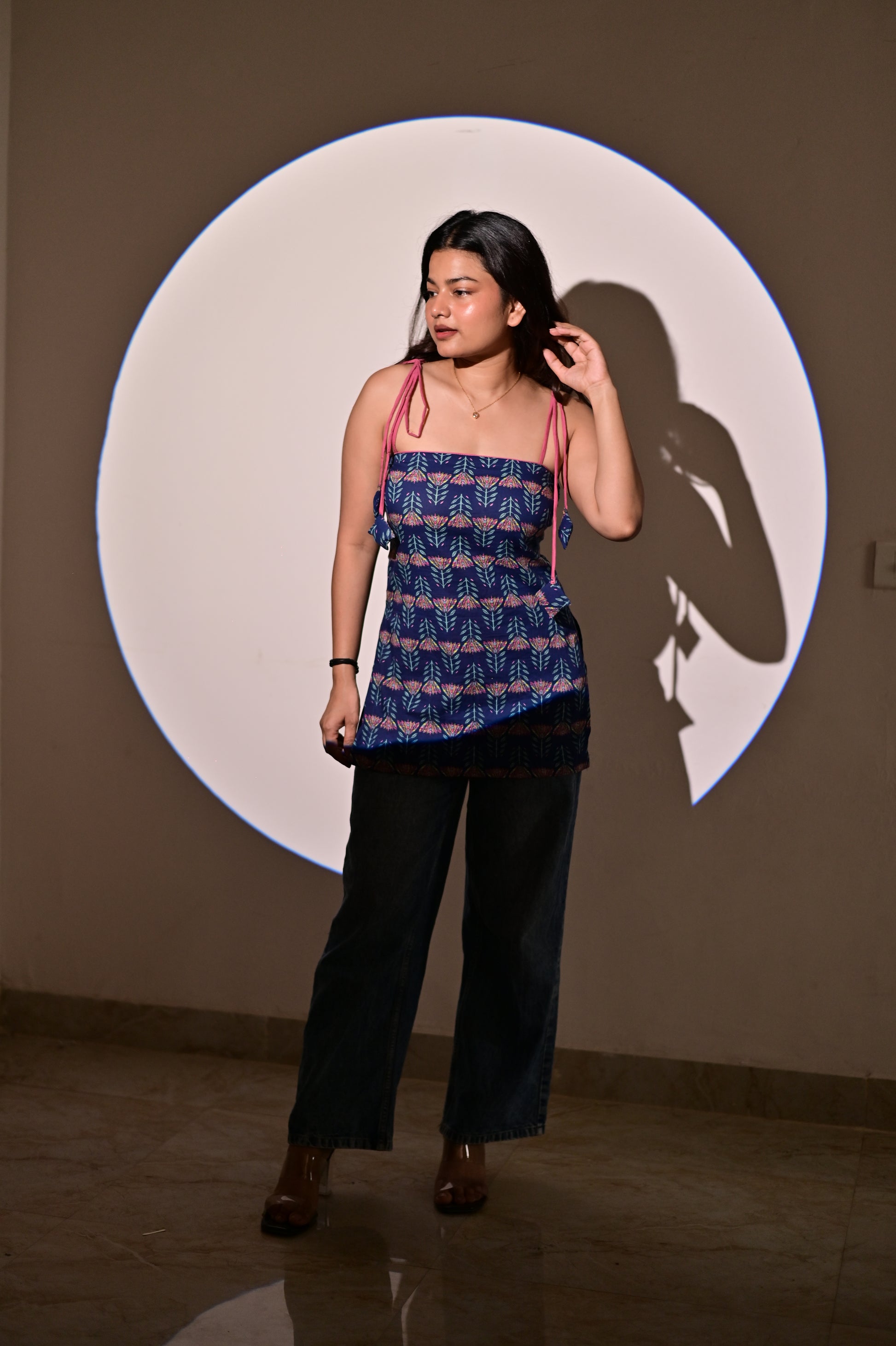 Blue knot short kurti