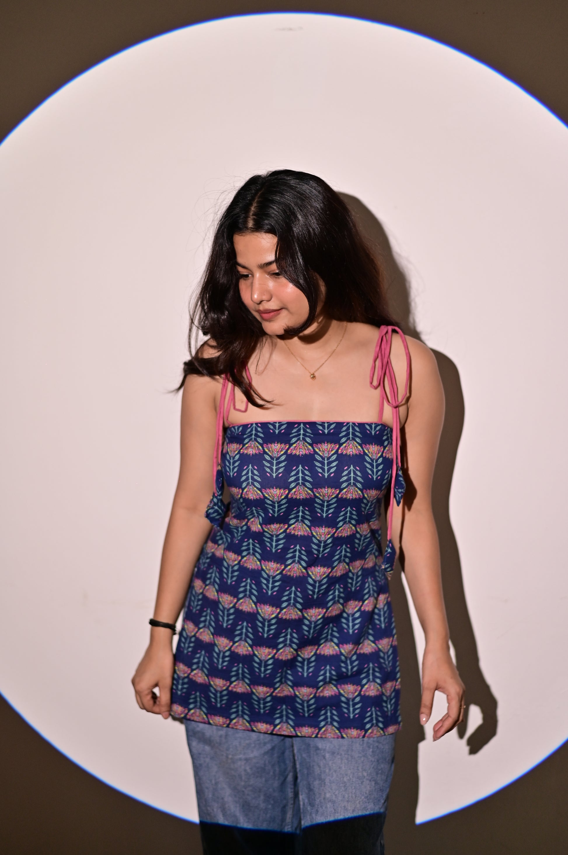 Blue knot short kurti