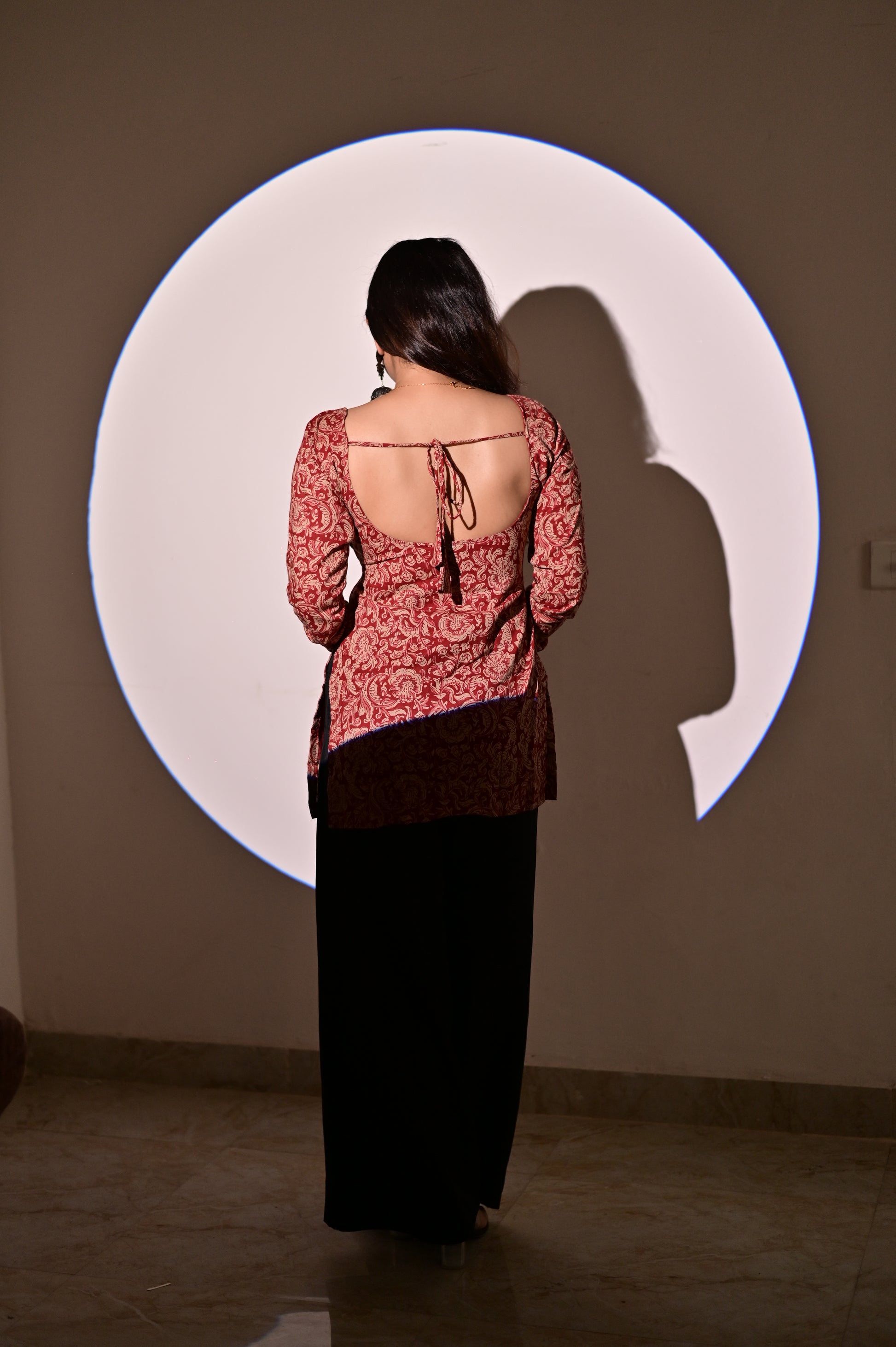 Full sleves red short Kurti