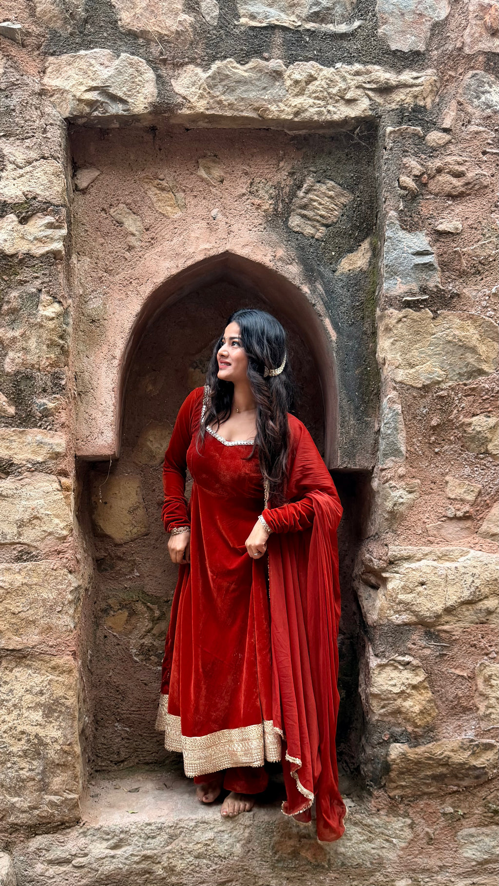 Rusty Anarkali set