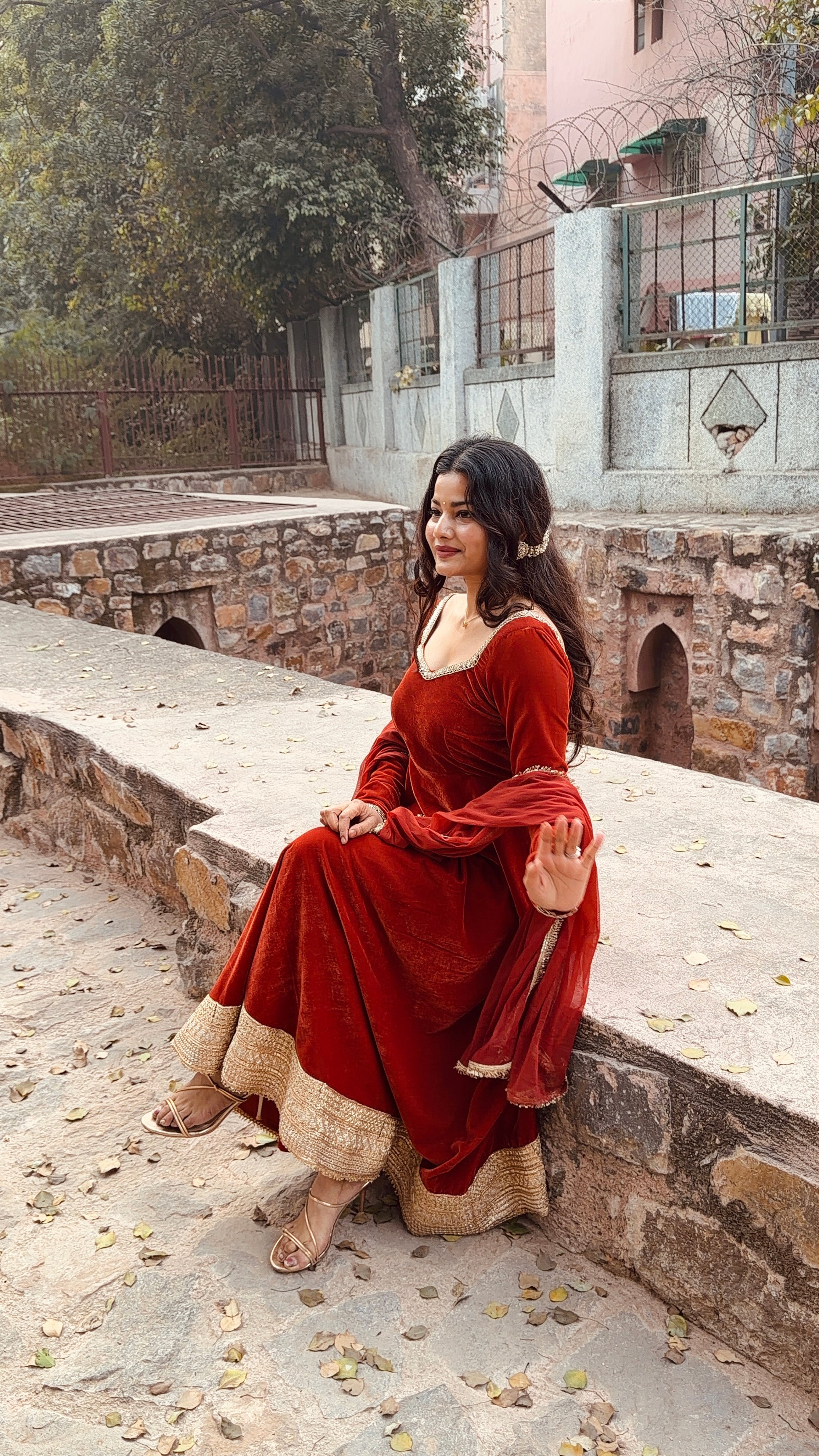 Rusty Anarkali set