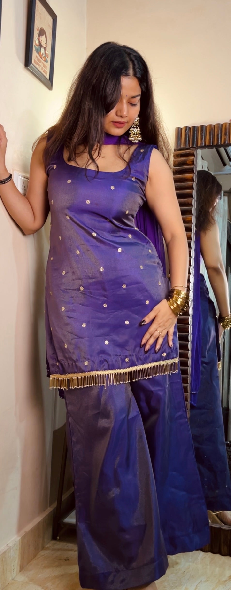 Purple shimmer suit set