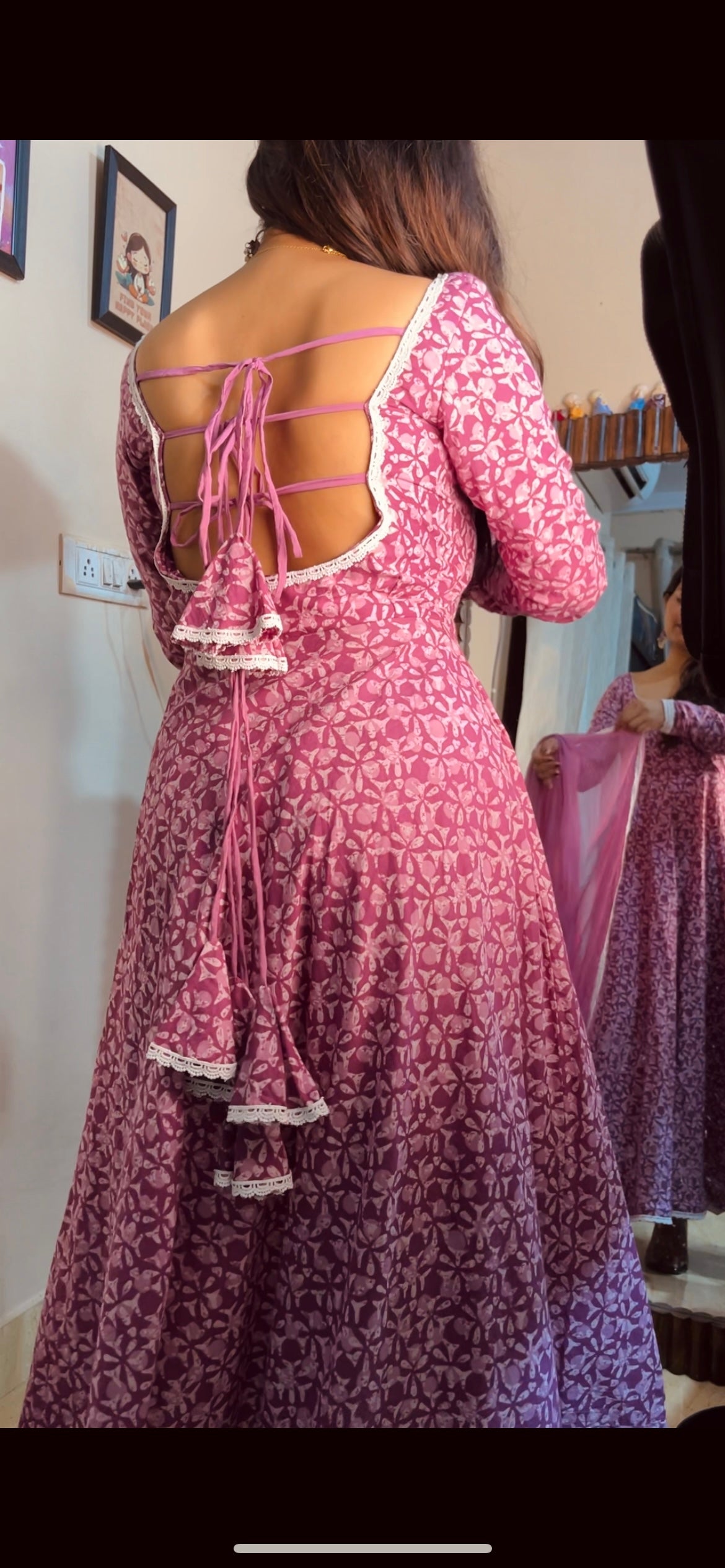 Lavender full sleeve Anarkali Suit