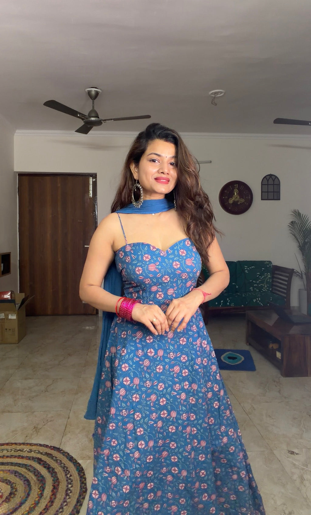 Teal Blue Anarkali Set