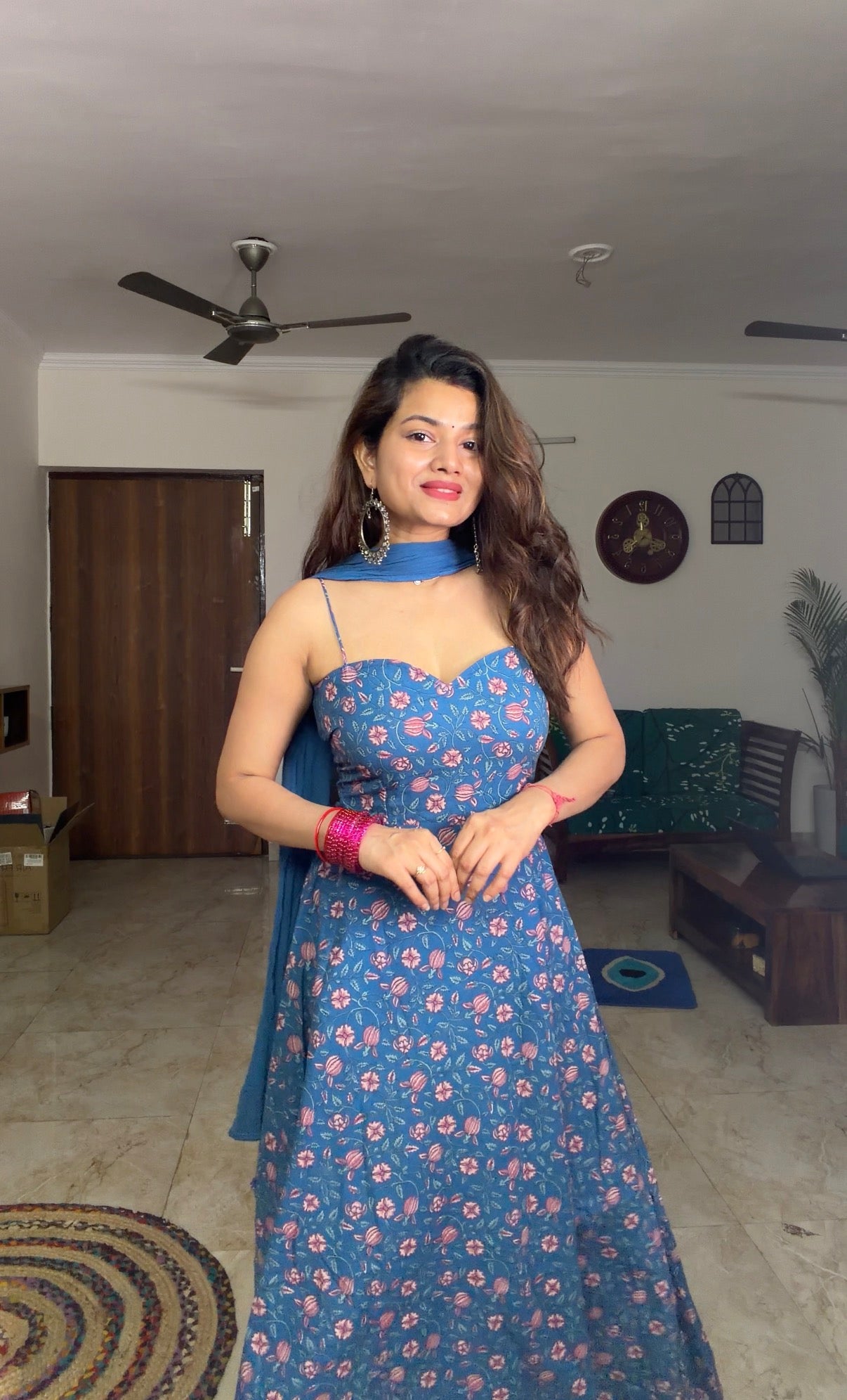 Teal Blue Anarkali Set