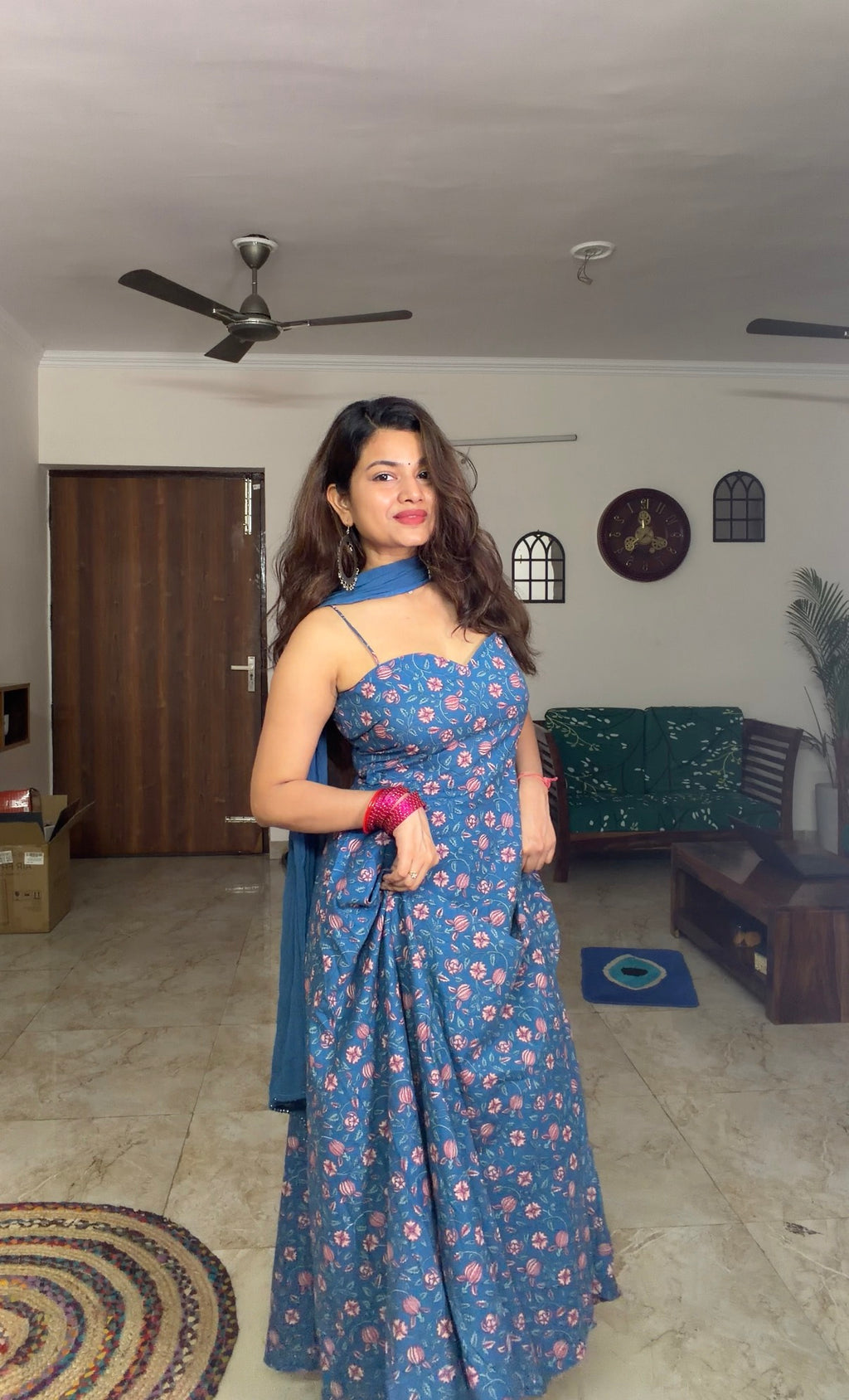 Teal Blue Anarkali Set