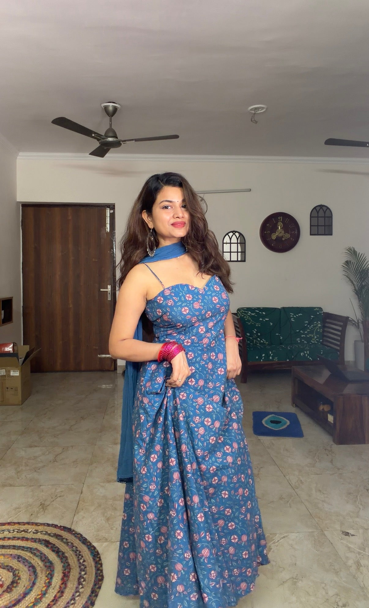 Teal Blue Anarkali Set