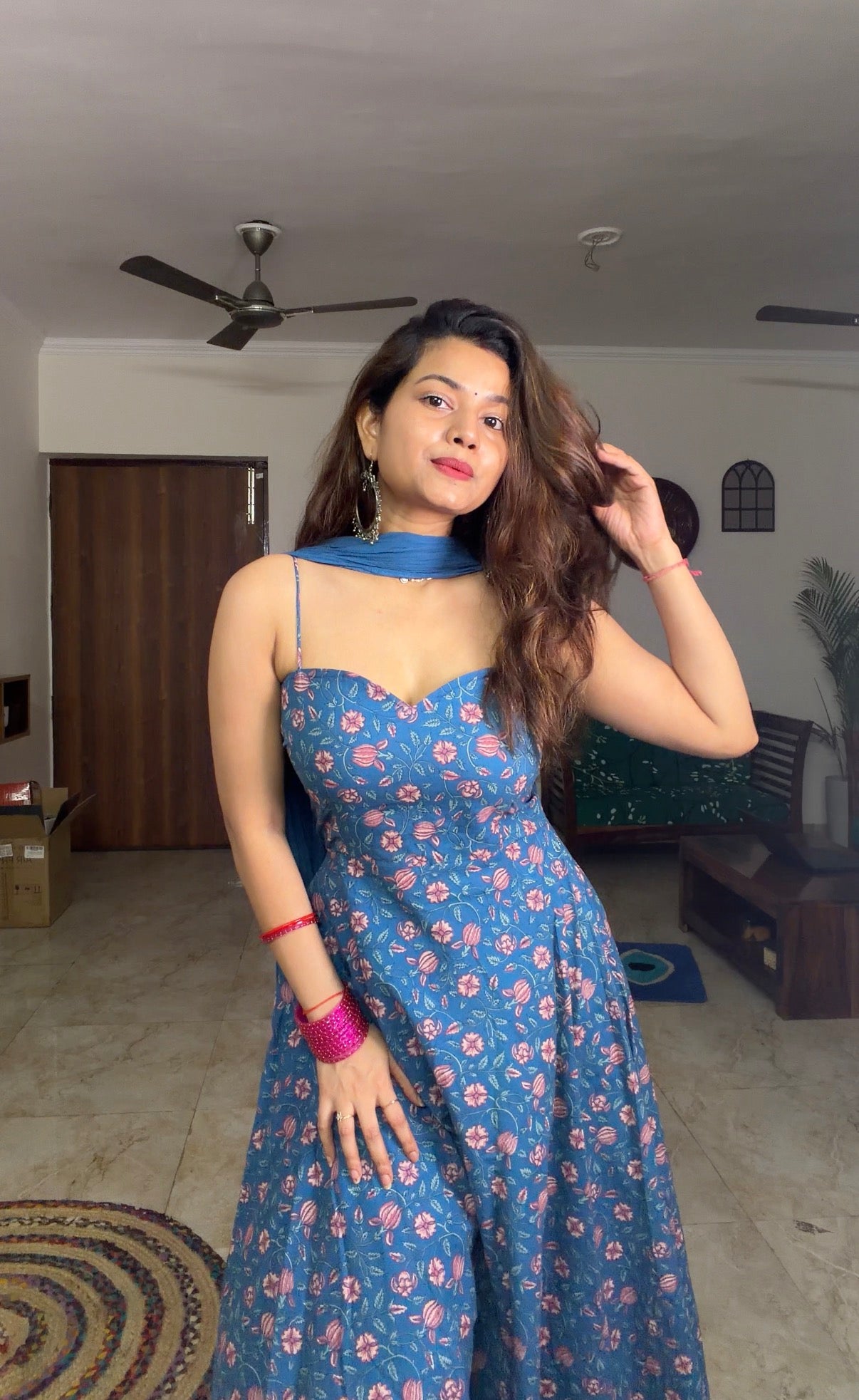 Teal Blue Anarkali Set