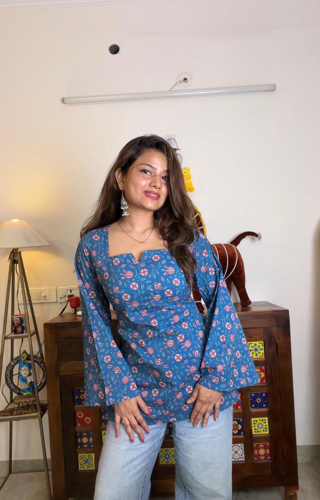 Teel Blue Short Kurti